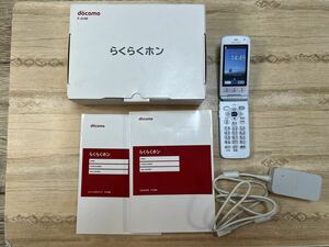 良品 docomo SIMロック解除済 らくらくホン F-01M ホワイト