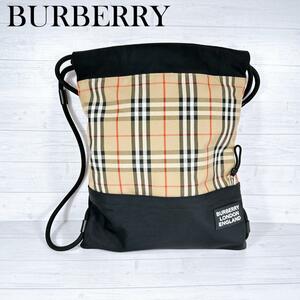 BURBERRY バーバリー リュックサック バックパック 巾着型 ナップサック 8023645 スカウト ヴィンテージチェック ショルダーバッグ ボタン