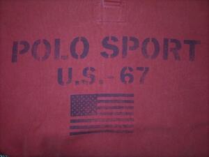 90s POLO SPORT ★ ラルフローレン ラガーシャツ 実寸 L ステンシル ビンテージ　星条旗　ポロスポーツ