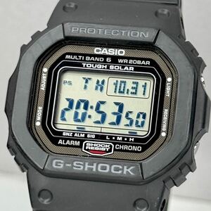 美品 G-SHOCK GW-5000-1JF タフソーラー 電波受信 電波ソーラー マルチバンド6 ブラック スクウェア スクリューバック メタルケース