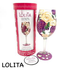 LOLITA｜ロリータ ワイングラス 未使用品【アクティ】ローズ バラ ハンドペイント ストーン フラワー ゴージャス 新品 ブランド a860et oth