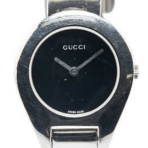 グッチ 腕時計 6700L クオーツ ブラック文字盤 ステンレススチール レディース GUCCI 【中古】