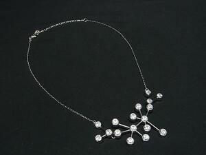 1円 ■極美品■ SWAROVSKI スワロフスキー ラインストーン ネックレス アクセサリー レディース シルバー系 FF8210