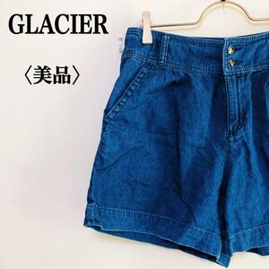 2303-0439 GLACIER グラシア デニム ショートパンツ レディース S コットン100% 大人かわいい 履きやすい　シンプルシルエット