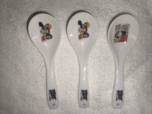 箱無し 開封済 ワンピース ONE PIECE デッドエンドの冒険 れんげ 蓮華 レンゲスプーン 3本 陶器製 カトラリー 匙 アニメ 景品