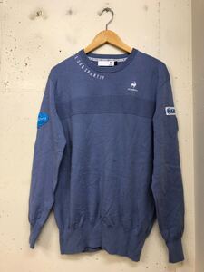 プロ着用物！le coq sportif golf（ルコックスポルティフ ゴルフ）ウォッシャブルセーター ラベンダー メンズM ゴルフウェア