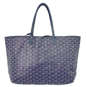 本物 ゴヤール GOYARD サンルイ PM トートバッグ ハンドバッグ PVC ネイビー