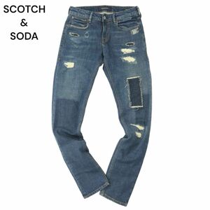 SCOTCH&SODA スコッチ&ソーダ 通年 【TYE】 ダメージ＆リペア加工 スキニー デニム パンツ ジーンズ Sz.28　メンズ　A4B00809_2#R