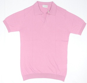 新品 John Smedley　ジョンスメドレー 最高級シーアイランドコットン　ポロシャツ Mサイズ 　MOORLAND PINK