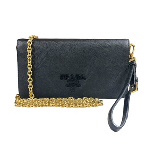 プラダ サフィアーノ ウォレットチェーン レザー 1DH029 レディース PRADA 中古