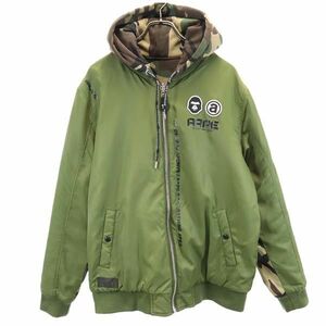 アベイシングエイプ リバーシブル フードジャケット XL カーキ系 A BATHING APE メンズ