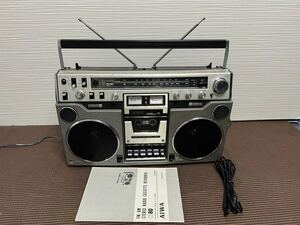 AIWA/アイワ 大型ラジカセ CS-80 昭和 レトロ ラジカセ メンテナンス済みベルト交換済み中古動作品