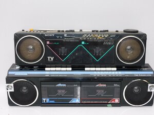 【2台セット/送料無料】古いラジカセ フェアメイト RDE-W33HS/SONY CFS-W50 カセットデッキ ダブルスピーカー ジャンク 昭和レトロ 中古