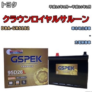 バッテリー デルコア GSPEK トヨタ クラウンロイヤルサルーン DBA-GRS182 - G-95D26L/PL