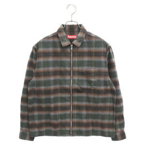 SUPREME シュプリーム 24SS Shadow Plaid Flannel Zip Up Shirt シャドウ プレイド フランネル ジップ長袖シャツ マルチカラー