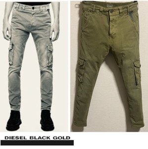 定価58,300円 DIESEL BLACK GOLD ディーゼルブラックゴールド TYPE-2910ヴィンテージ加工デニム切替カーゴパンツ joggKROOLEYproject