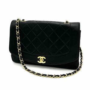 1円 CHANEL シャネル ダイアナ マトラッセ ターンロック ココマーク ラムスキン チェーン ショルダー バッグ dD0556N