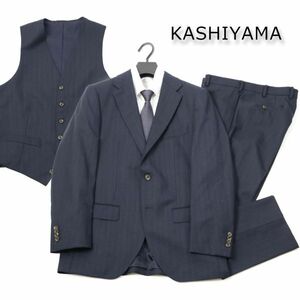 438 新品 少訳 ◆ KASHIYAMA カシヤマ スリーピース スーツ ビジネス オンワード 樫山 メンズ 総裏 3ピース スーツ 本切羽 AB6