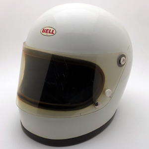 送料無料 純正シールド付 BELL STAR WHITE 58cm/ビンテージヘルメットベルスター120白オンロードフルフェイス族ヘル暴走族国産旧車60s70s