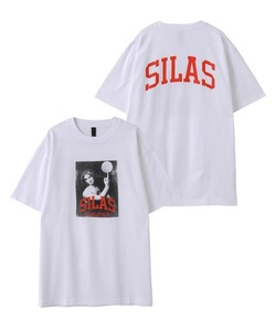 新品 SILAS サイラス Tシャツ M 白 ATHLETIC PRINT S/S TEE フォト プリント