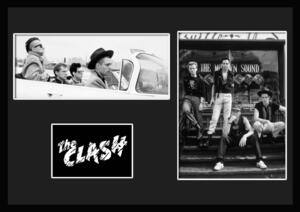 10種類!The Clash/ザ・クラッシュ/ROCK/ロックバンドグループ/証明書付きフレーム/BW/モノクロ/ディスプレイ(5-3W)