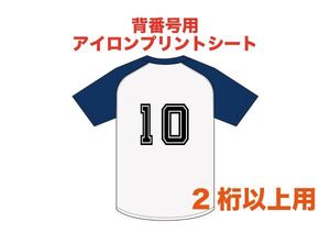 ★フットサル　背番号用アイロンプリントシート【2桁以上用】