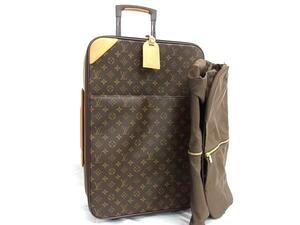 1円 LOUIS VUITTON ルイヴィトン M23294 モノグラム ペガス55 2輪 キャリーケース スーツケース キャリーバッグ ブラウン系 FJ0061