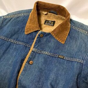 雰囲気良 70s usa製 vintage MAVERICK BLUE BELL マーベリック ブルーベル デニム ボア ジャケット ビンテージ 42 / Wrangler ラングラー