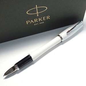 【pki14】PARKER 5th TECHNOLOGY URBAN パーカー テクノロジー アーバン パールホワイトCT クローム 万年筆/ローラーボールペン F字