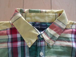 新品 POLO RALPH LAUREN ラルフローレン CHECK SHIRTS yellow BOYS XL 20 ボーイズ　キッズ　子供