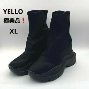 YELLO トーキョー　ブラック　ダブル　スニーカー　ショートブーツ　XL　イエロー TOKYO BLACK DOUBLE SNEAKER SHORT BOOTS