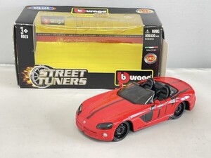 展示品 ミニカー 玩具 ブラーゴ ダッジバイパー STR-10 BBURAGO STREET TUNERS 1/43 Dodge Viper レッド コレクター /488