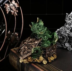 魔法のドラゴンガーディアン宝箱 - レジンファンタジーホーム デコ、かわいい赤ちゃんドラゴン　新品・未開封