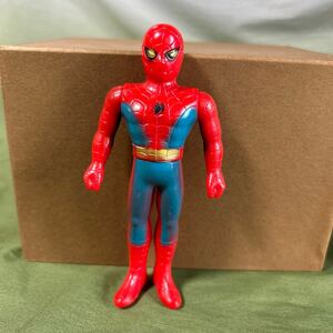 【NS3248和と】 昭和レトロ スパイダーマン 当時物 ポピー 怪人 ヒーロー ソフビ ソフビ人形 1978年 東映 M.C.G 【