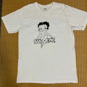 Supreme x Betty Boop コラボ イラスト ロゴ Tシャツ 白L レア Tee ベティブープ