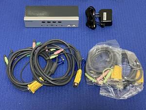 ■ELECOMエレコム　KVMスイッチ ディスプレイ・マウス・キーボード4ポート切替器　USB／PS2　KVM-U2P4 【ジャンク】検）ATEN CS-1734A