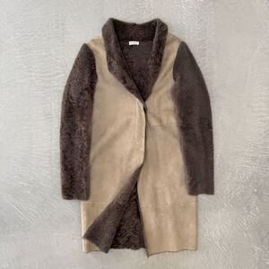 ブルネロクチネリ◆ムートン◆コート◆ベージュ 42 Brunello Cucinelli ボアコート ムートンコート ロングコート 長袖 レディース