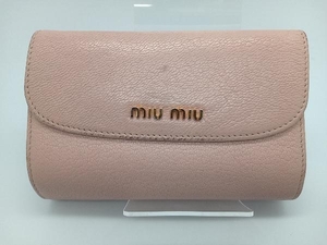 MIU MIU 二つ折り財布 ピンクベージュ ミディアムサイズ ミュウミュウ