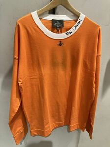 送料込●新品● Vivienne Westwood 長袖Tシャツ46 オレンジ リンガーT 日本製 オーブ コットン100% ヴィヴィアンウエストウッド ビビアン