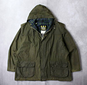 【Barbour】93年 イギリス製 DURHAM ダーハム レインコート ワックスコットン ジャケット C48/122cm XLサイズ相当 ビンテージ