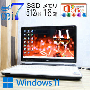 ★美品 YAMAHA♪最上級4コアi7！新品SSD512GB メモリ16GB★LL750/F Core i7-2670QM Win11 MS Office2019 Home&Business ノートPC★P72425