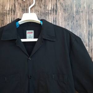 中古 アメリカ古着 Dickies ディッキーズ 半袖シャツ メンズ Lサイズ 黒 ブラック ビンテージ カジュアル ブランド品 送料無料