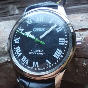 ●希少！●オリス■ORIS 手巻き機械式1980年代ヴィンテージメンズ腕時計アンティーク即納　男性人気ブランド0505