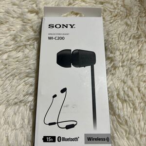 ソニー/SONY/WI-C200/ワイヤレスイヤホンヘッドホン/イヤホン/ブラック/新品未使用/マイク付き/通話可能/マラソン/ジョギング/登山/キャン