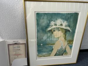 1円スタート リトグラフ 浜辺の女 BERNARD CHAROY ベルナール・シャロワ 116/125 ART VIVANT アールビバン 絵画 絵 作品 保証書あり