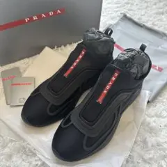 新品✨PRADA テクニカルファブリック スニーカー レザー スリッポン