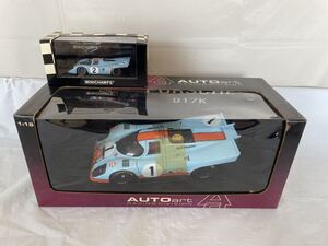 AUTO art 1/18 PORSCHE 917K RACE CAR 1971 #1 / MINICHAMPS 1/43 Gulf porsche 917k Winner 24h Daytona 1970 ポルシェ　ガルフ　ミニカー