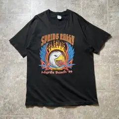 90s USA古着　グランジイーグル　ビンテージTシャツ　炎鷲　シングルステッチ