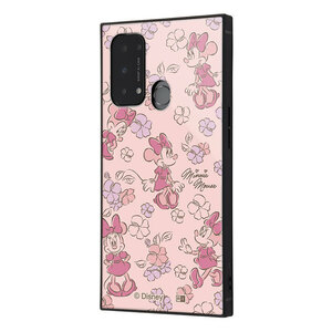 OPPO Reno 5A ケース ディズニー ミニー ピンク 花柄 総柄 カバー キャラクター グッズ 耐衝撃 頑丈 ハイブリッド