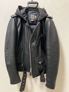 Schott (ショット) 3950106 503HDT HOODED ONESTAR フードワンスター レザージャケット 010BLACK アメリカ製　38 試着のみ